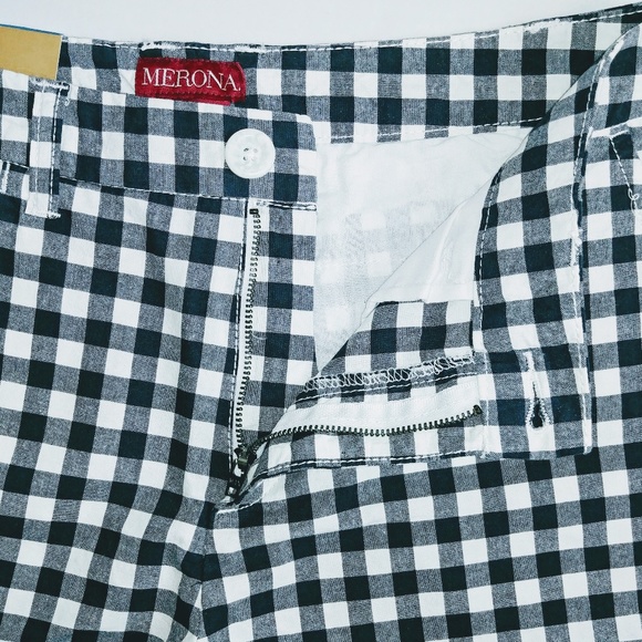NWT Merona Gingham Navy & White Shorts - Picture 5 of 8